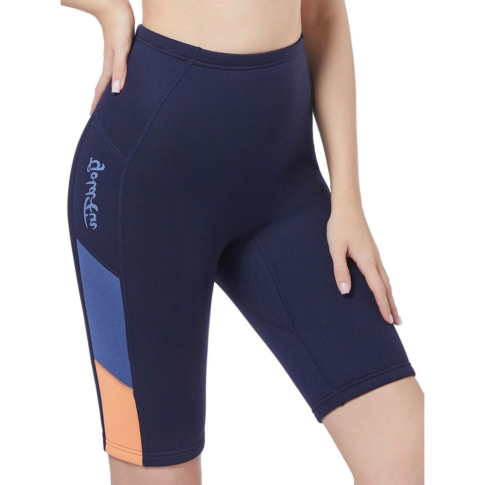 GoldFin Neoprene Wetsuit Shorts Womens 4XL Navy Blue Excellent 2mm Colorblock